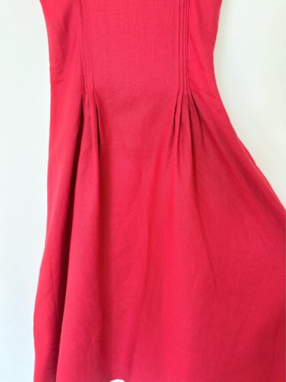 NEW Reformation Pomona Linen Lace Trim Midi Dress Lipstick Red | US 6 UK 10 - Picture 7 of 12